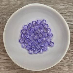 Purple Glass Beads 8mm Round 40 Bead Count #84